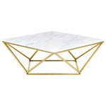 Meridian Furniture USA - Mason Gold Coffee table - The Mason table, by Meridian Furniture. Featuring a beautiful contemporary design. Constructed of gold finished stainless steel and solid stone top, it's guaranteed to be the highlight of any room.