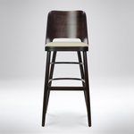 TevaHome - Victoria Bar Stool - Victoria Bar Stool presents refined back with elegant rounded shape and decorative open space. The seat is complemented by soft PU upholstery, making it more comfortable.