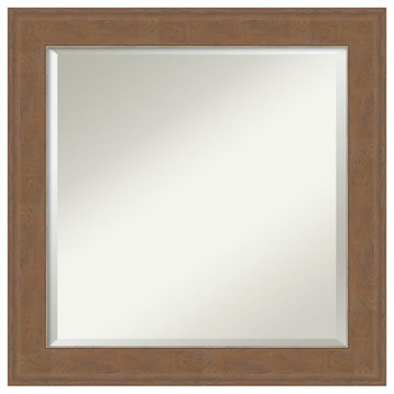 Alta Medium Brown Beveled Wall Mirror - 24.5 x 24.5 in.