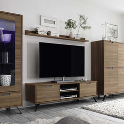 LC Mobili Palma Walnut Wall Unit / Entertainment Center - $2,075.00 - Entertainment Centers And Tv Stands