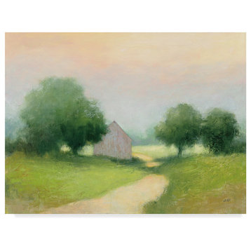 Julia Purinton 'Country Road And Barn' Canvas Art, 19"x14"