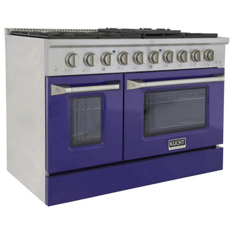 Kucht Professional 48" Stainless Steel Natural Gas Range in Silver/Blue