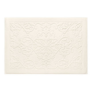 White Pearl Plush Memory Foam Bath Mat, 21x34