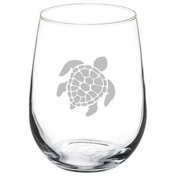 17 Oz Stemless Wine Glass Sea Turtle
