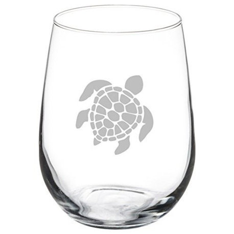 17 Oz Stemless Wine Glass Sea Turtle