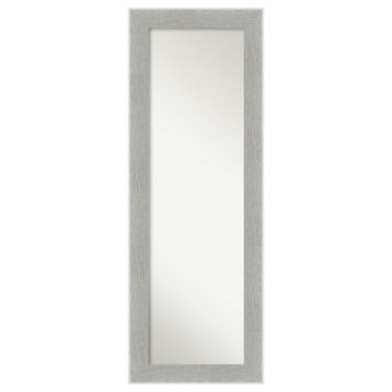 Glam Linen Grey Non-Beveled Full Length On the Door Mirror - 19 x 53 in.