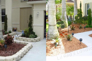This is an example of a front yard garden path in Miami.