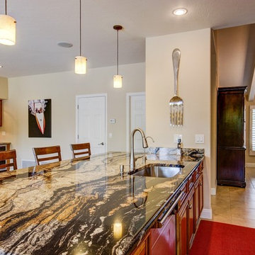 Kitchen remodel, Fireplace renovation, Wet bar