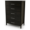 5-Drawers Chest in Ebony Finish