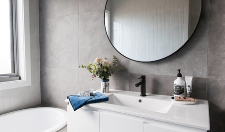 Room of the Week: A Small, Modern Bathroom in Charcoal and White