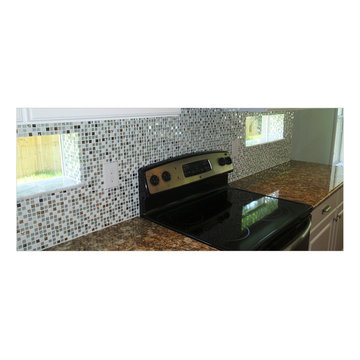 Metallic 3/4" x 3/4" Mosaic Kitchen Backsplash
