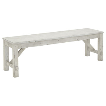 MT Pleasant Dining Bench, Oyster White/Gray