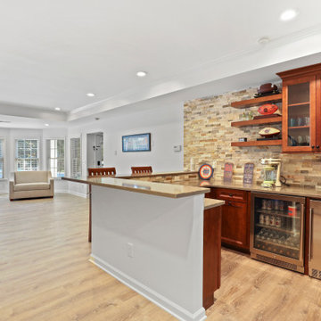 Basement With Exterior Pool & Porch Renovation