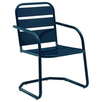 Brighton 2-Piece Outdoor Metal Armchair Set Navy, 2 Chairs