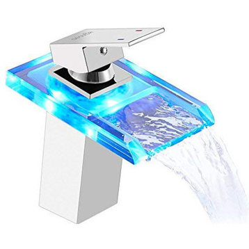 Fontana LED Glass Multiple Color Changed Bathroom Basin Sink Faucet