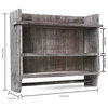 Wall Mounted Wood Bathroom Organizer Rack With 3 Shelves And Towel Bar