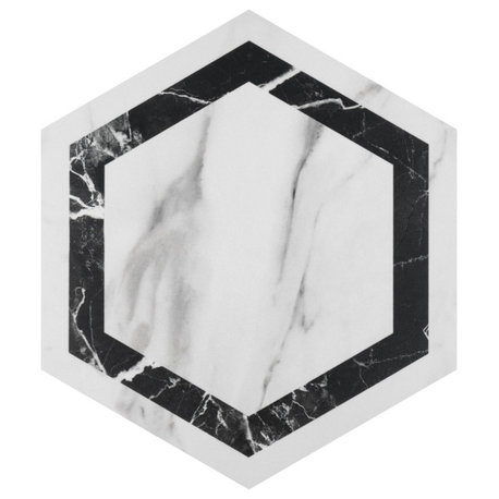 BioTech Hex Venato Deco Dark Porcelain Floor and Wall Tile