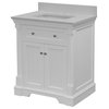 Sydney 30" Bathroom Vanity, White, Quartz