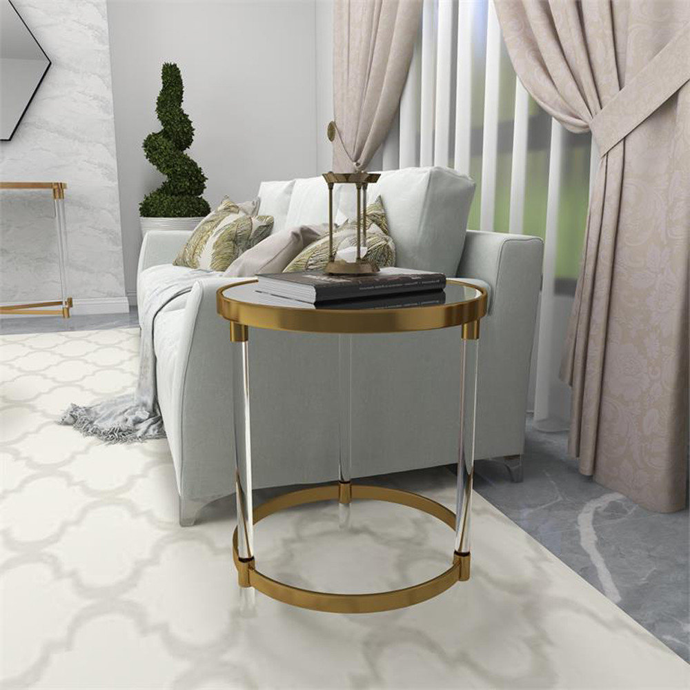 Weston Gold Round Accent Table - Contemporary - Side Tables And End Tables - by Urban Designs ...