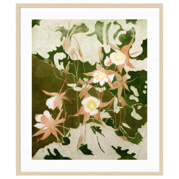 Columbine Flowers by Valerie Daniel Framed Wall Art 35 x 41