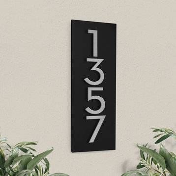 Simply Sweet Address Plaque + House Numbers, Black, Silver Font