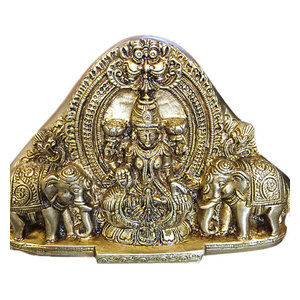 Mogul Interior - Goddess Lakshmi Brass Statue- Hindu Deity of Wealth & Prosperity Religious Gift - Decorative Objects And Figurines