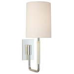 Visual Comfort & Co. - Clout Small Sconce in Soft Silver with Linen Shade - Bulbs Included: No
