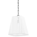 Hudson Valley Lighting - Verona Beach 1-Light Small Pendant Old Bronze - Clean and crisp, Verona Beach is the perfect blend of function and beauty. Light flows freely through the natural string shade while the smooth shape and rounded corners bring out the softness. The white nylon string is less dense at the corners, adding a sophistication to the design without losing the natural feel. Available as a flush mount, linear and pendant with aged brass or old bronze finishes.