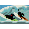 Frontporch Surfing Dogs Indoor/Outdoor Area Rug, Ocean, 2'x3'