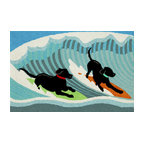 Frontporch Surfing Dogs Indoor/Outdoor Area Rug, Ocean, 2