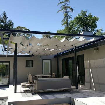 A custom frame featuring 3 rows of 5’X18’ of Infinity Canopy Metallica Platinum