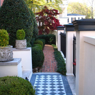 View Inside Front Entry Gate with Diagonal Stone Tile