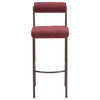 Barstool Set of 2, Red and Bronze, Counter Stool