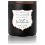 MVP Group International Inc. - Manly Indulgence Black Sandalwood Scented Jar Candle, Signature, 15 oz - Classic masculine fragrances fuse with unexpected ingredients for a truly gender free experience.The subtle sweetness of tobacco leave combines with warm musk in this luxurious fragrance. Sophistication abounds with this simple indulgence.Black Sandalwood candle blends sandalwood, floral bergamot, and sweet tobacco leaf to captures the essence of an expensive lounge. Bring a sense of luxury home when you light Black Sandalwood in any space.The Signature Collection by Manly Indulgence is inspired by traditionally masculine fragrances that combine with fresh, organic elements. This collection explores both edgy and soft aromas for different personalities.  Featuring wooden wicks and matching wooden lids, the Signature collection is as unique as you are.
