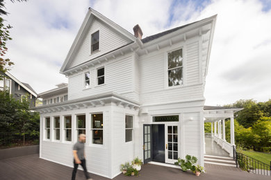 Inspiration for a transitional exterior home remodel in Portland