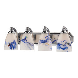 Elk Lighting - Elk Lighting 570-4C-MT 4 Light Vanity in Polished Chrome & Mountain Glass - Bathroom Vanity Lighting