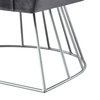Alice Velvet Barrel Accent Chair With Metal Base, Gray and Silver