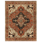 Exquisite Rugs - Fine Serapi Hand-Knotted Wool Rust/Ivory Area Rug, 6'x9' - Classic, timeless, elegant! This tradtional collection features a high knot density allowing for intricate designs in a fusion of traditional colors. Each rug is fit for any style of home decor today.