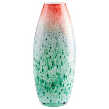 Macaw Vase, Red And Green