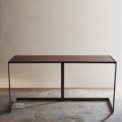 Suspended Walnut and Steel Desk - Desks And Hutches