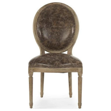 Chezare Medallion Leather Side Chair