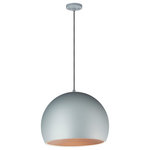 ET2 - Palla 20" LED Pendant, Dark Grey / Coffee - Spherical shaped pendants are constructed unibody design. A dramatic two-tone finish is available in your choice of Black/Satin Brass, Dark Gray/Coffee, or Satin Nickle/Black. The LED light source is concealed to reduce glare while providing ample light below.