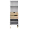 Tvilum Diana 2 Piece Wooden Bookcase and 39" Sideboard Set in White and Oak