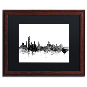 Michael Tompsett 'Albany New York Skyline B&W' Matted Framed Art, 16x20