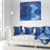 Blue Agate Stone Design Abstract Throw Pillow, 18"x18"