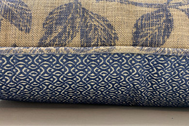 Pillow with Contrast Fabric with Self-Welt Detail