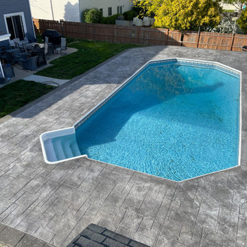 Sewell stamped concrete pool deck