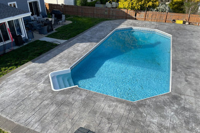 Sewell stamped concrete pool deck