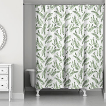 Green Fern Pattern 71"x74" Shower Curtain