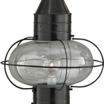 Norwell Lighting - Classic Onion Medium Post Light, Black, Clear Glass - See Image 2 For Metal Finish, See Image 3 For Glass Finish